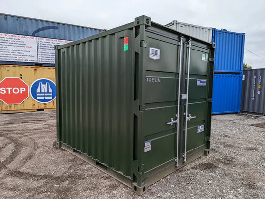 Contenedor maritimo 10 pies verde oscuro seminuevo