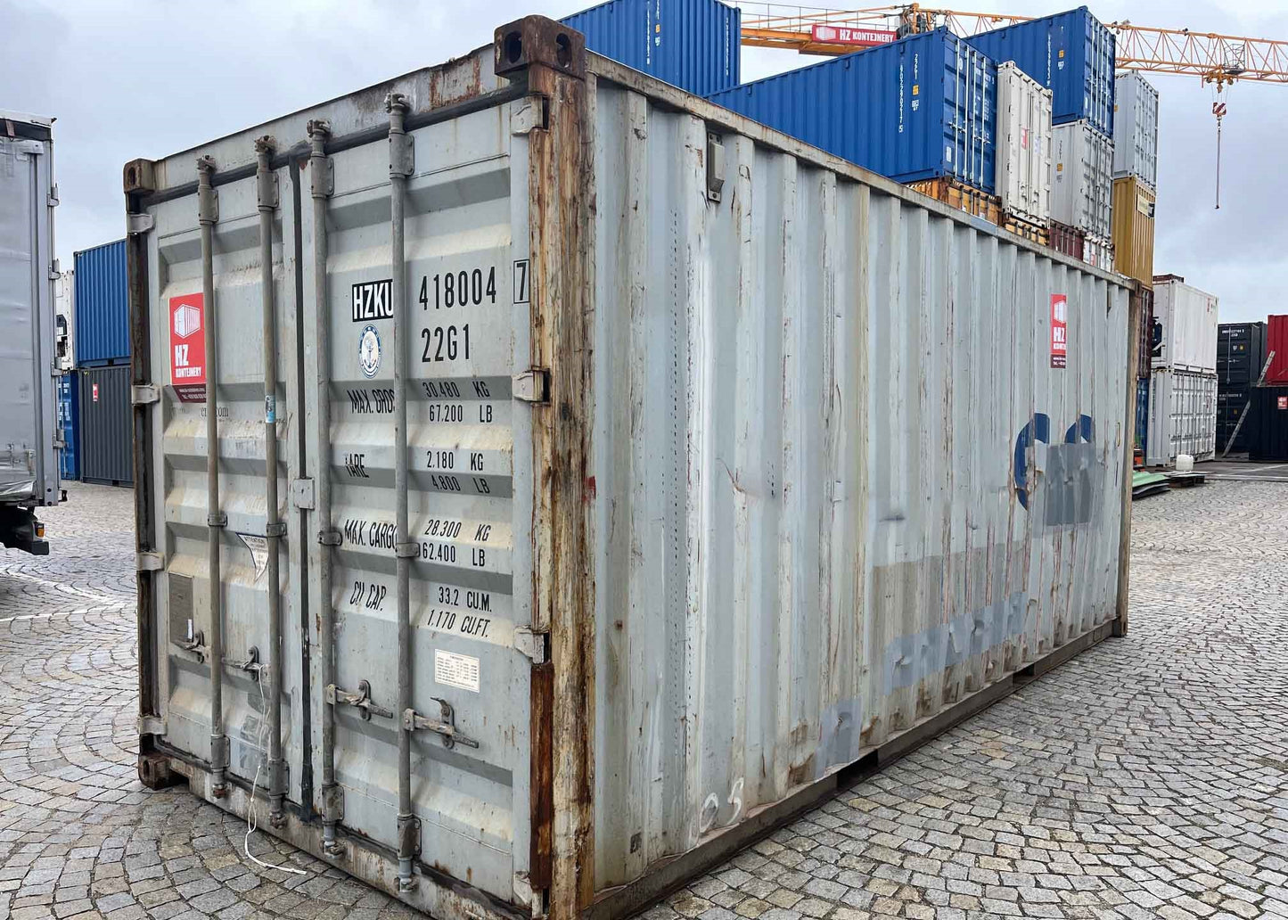 Contenedor Marítimo 20 pies usado gris claro